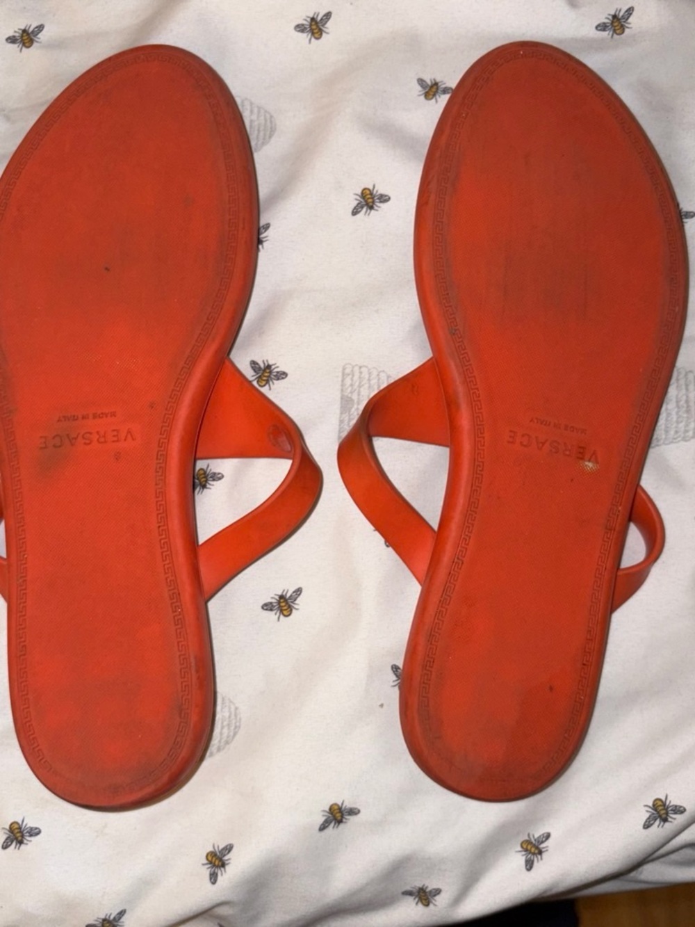 Versace Orange Slip-On Women's Sandals